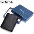 WESTAL – portefeuille en cuir véritable pour hommes porte-cartes de crédit poche pour monnaie