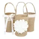 Sac en lin bricolage vintage dentelle de mariage nœud en toile de jute panier de fleurs sac de