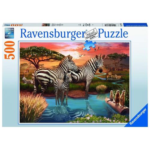 Ravensburger Puzzle 17376 Zebras Am Wasserloch - 500 Teile Puzzle Für Erwachsene Und Kinder Ab 12 Jahren