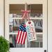 Glitzhome Patriotic/Americana Wooden Flag Sign Door Hangers Decor