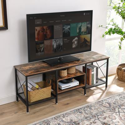 VECELO Large TV Console and TV Cabinet Industrial Entertainment Center for TVs up to 77, TV Stand