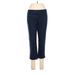 7th Avenue Design Studio New York & Company Casual Pants - Mid/Reg Rise Straight Leg Boyfriend: Blue Bottoms - Women's Size 8