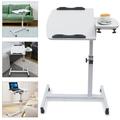 OUKANING Rolling Laptop Table Adjustable Height Notebook Table Stand Laptop Work Desk with Wheels