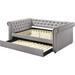 Canora Grey Larrine Twin Daybed w/ Trundle Upholstered/Polyester in Brown/Gray | 37 H x 58 W x 86 D in | Wayfair E7484F5FE54F4784A89F07AA3B1EAD3C