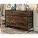 Trent Austin Design® Prochaska 6 Drawer 54.016" W Double Dresser Wood in Black/Brown | 35.25 H x 54 W x 17 D in | Wayfair