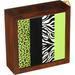 GN109 Lime Green Black & White Animal Print-Leopard & Zebra-Tile Pen Holder, 5-Inch Wood in Brown/Green | 5 H x 5 W x 1.66 D in | Wayfair