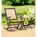 Latitude Run® Carberg Outdoor Rocking Solid Wood Chair w/ Cushions in Black | 39.17 H x 25.59 W x 33.46 D in | Wayfair