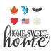 Gracie Oaks 24"L Metal "HOME SWEET HOME" Patriotic Wall Decor Metal in Black/Blue/Gray | 11.5 H x 24 W x 0.25 D in | Wayfair