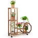 Arlmont & Co. Lauralie Free Form Multi-tiered Solid Wood Plant Stand Wood/Solid Wood in Brown | 40.5 H x 34.5 W x 11.5 D in | Wayfair