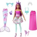 Barbie Dreamtopia Fashion Doll and Dress-Up Set with Mermaid Tail Clothes Accessories and Pets