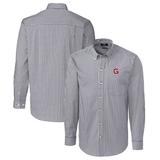 Men's Cutter & Buck Charcoal Gonzaga Bulldogs Easy Care Stretch Gingham Long Sleeve Button-Down Shirt