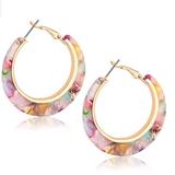 Free People Jewelry | Acrylic Hoop Stud Earrings | Color: White | Size: Os
