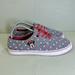 Disney Shoes | Disney Women's Size 9 Minnie Mouse Gray Wool Polka Dot Sneakers Shoes | Color: Gray/Red | Size: 9