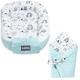 Bellochi 2in1 Set Baby Nest Pod and Swaddle Blanket - Baby Sleep Pod for Newborn with Protective Edges - Baby Swaddle Wrap - 100% Cotton - Oeko-TEX Certified - Animaland