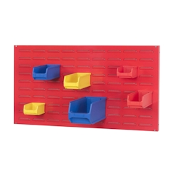 PROREGAL Trägersystem Rote Systemplatte mit 45x leitfähigen Sichtlagerboxen 2.0 | Maße HxB 50x100cm | Sichtlagerbox, Sichtlagerbehälter Image
