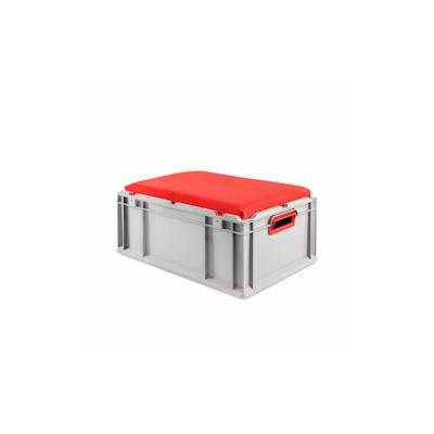 PROREGAL Eurobox NextGen Seat Box Rot | HxBxT 26,5x40x60cm | 44 Liter | Griffe offen | Eurobehälter, Sitzbox, Transportbox, Box Image