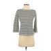 J.Crew Long Sleeve T-Shirt: White Tops - Women's Size 2X-Small