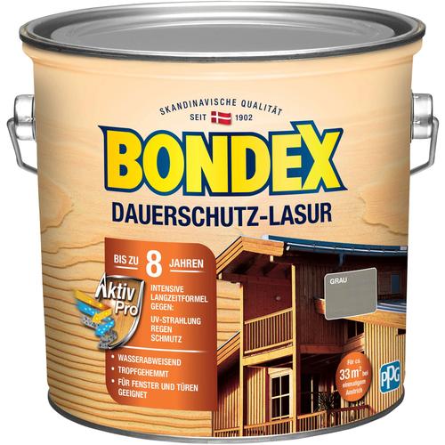 „BONDEX Holzschutzlasur „“DAUERSCHUTZ-LASUR““ Farben Ebenholz, 0,75 Liter Inhalt Gr. 2,5 l, grau Holzlasuren“