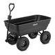 Hillvert Garden Dump Cart Wagon Trolley Wheelbarrow HT-Q.BASS-125G (Load capacity: 125 L / 350 kg, Tilt function, Towing hitch, Pneumatic tyres, ball bearings)