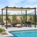 Purple Leaf 13 Ft. W X 10 Ft. D Aluminium Pergola w/ Canopy Aluminum/Metal in Brown | 96.5 H x 158 W x 118 D in | Wayfair WF05-PRG1013-BE