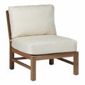 Summer Classics Club Teak Sectional Slipper Outdoor Chair Wood in Brown/White | 31.5 H x 26.75 W x 33.5 D in | Wayfair 28454+C641H6101W6101