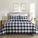 Gracie Oaks Ravreet Standard Cotton Reversible 3 Piece Quilt Set Polyester/Polyfill/Flannel/Cotton in Blue/Navy | Wayfair