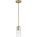 Wrought Studio™ Cortny 1 - Light Cylinder Cylinder Pendant Glass in Yellow | 9.75 H x 4 W in | Wayfair CE35B24D6F264B16AC094A728AE6A6F8