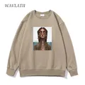 WAVLATII femmes décontracté sweats blancs femme kaki doux surdimensionné Cool sweat à capuche