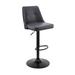 HomeRoots 44" Gray Faux Leather And Iron Swivel Adjustable Height Bar Chair - 19 x 44 x 21