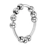 Bague Anti-anxiété en acier inoxydable pour femmes et hommes anneaux avec perles qui tournent