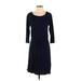 Gap Casual Dress Scoop Neck 3/4 sleeves: Blue Print Dresses - Women's Size X-Small