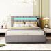 Nestfair Queen Size Upholstered Bed with LED light and USB Charging