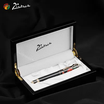 Pimio-Stylo plume haut de gamme avec coffret cadeau cartouches de plume en or 10 carats mode