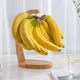 Porte-banane en bambou support robuste pour exposition de fruits avec crochet pour la maison ou le