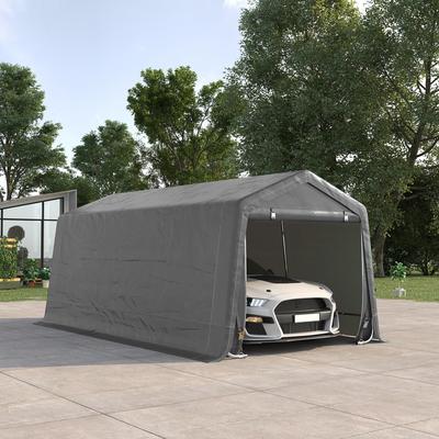 Outsunny 20' x 10' Carport Portable Garage, Heavy Duty Storage Tent, Patio Storage Shelter w/ Anti-UV PE Cover