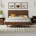 Kotter Home Wood Chevron Bed Frame with Headboard