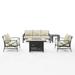 Crosley Furniture Kaplan Oil Rubbed Bronze/Oatmeal 5 Piece Outdoor Sofa Set with Fire Table