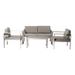 Pangea Home Karen 4-piece Aluminum Frame Outdoor Sofa Set in Gray Taupe