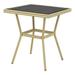 Furniture of America Hjem Aluminum Square Patio Dining Table in Dark Gray