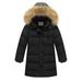 Kids Girls Winter Hooded Down Coat Jacket Padded Overcoat Clothes Outwear For 4-5 Years