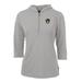 Women's Cutter & Buck Gray Milwaukee Brewers Virtue Eco Pique 3/4 Sleeve Half-Zip Pullover Hoodie