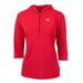 Women's Cutter & Buck Red Cincinnati Reds Virtue Eco Pique 3/4 Sleeve Half-Zip Pullover Hoodie