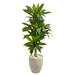 Nearly Natural 4 Dracaena Artificial Plant in Sand Colored Planter (Real Touch)