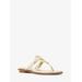 Michael Kors Aubrey Cutout Metallic Leather T-Strap Sandal Gold 8