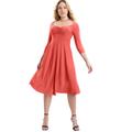 Plus Size Women's Sweetheart Swing Dress by June+Vie in Sunset Coral (Size 26/28)