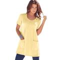 Plus Size Women's Two-Pocket Soft Knit Tunic by Roaman's in Banana (Size 5X) Long T-Shirt