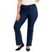 Plus Size Women's Curvie Fit Bootcut Jeans by June+Vie in Dark Blue (Size 28 W)