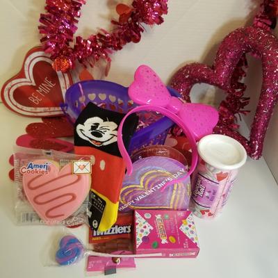 Disney Accessories | Disney Mickey & Minni Valentine's Gift Basket New | Color: Pink/Purple | Size: Os