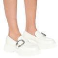 Gucci Shoes | Gucci Loafers Dionysus White Leather Creepers | Color: Silver/White | Size: 10