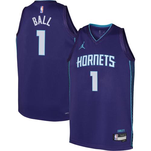 Lila Jordan Brand LaMelo Ball Charlotte Hornets Swingman-Trikot für Jugendliche – Statement Edition